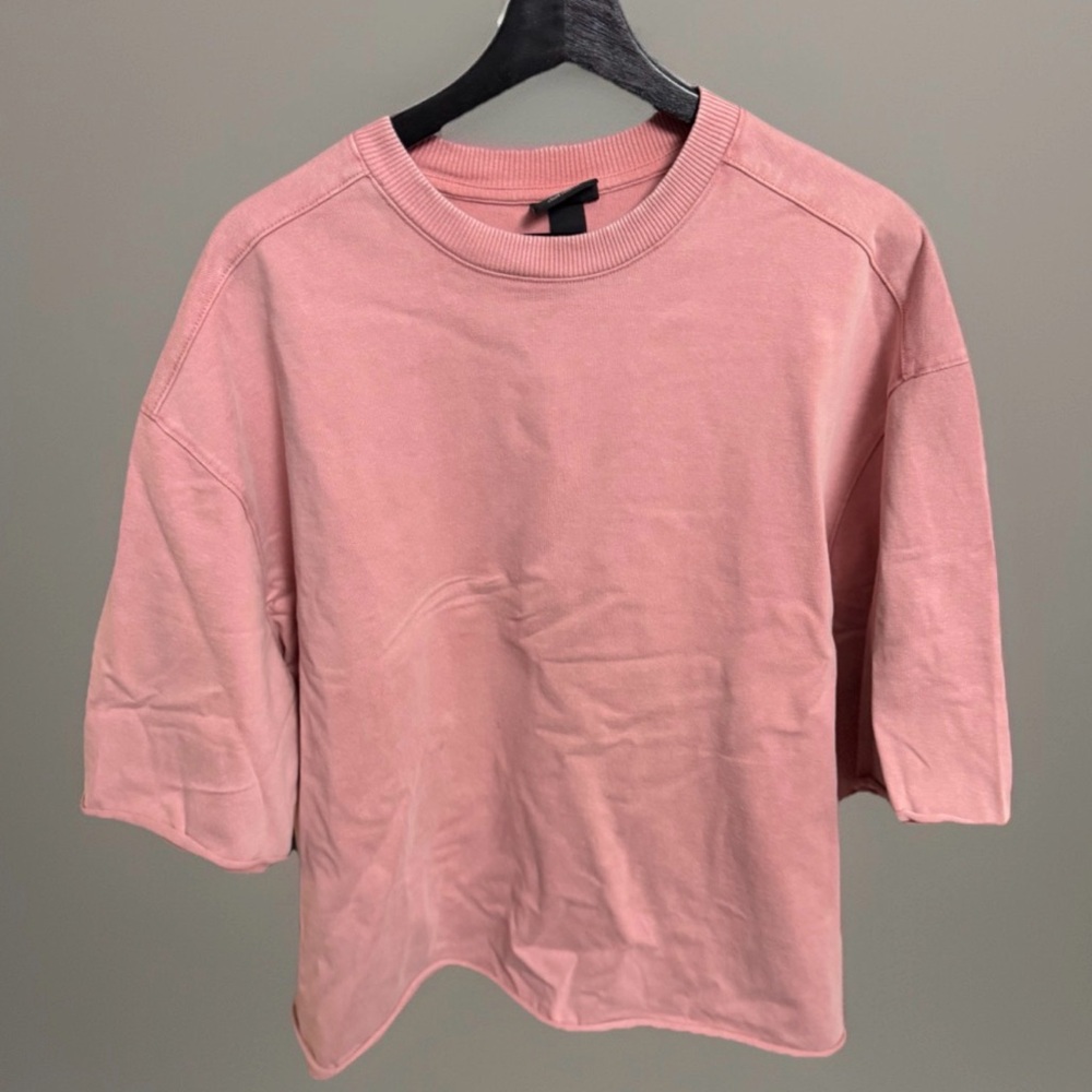 H&M Dusty Rose Oversized Crew Neck Tee
